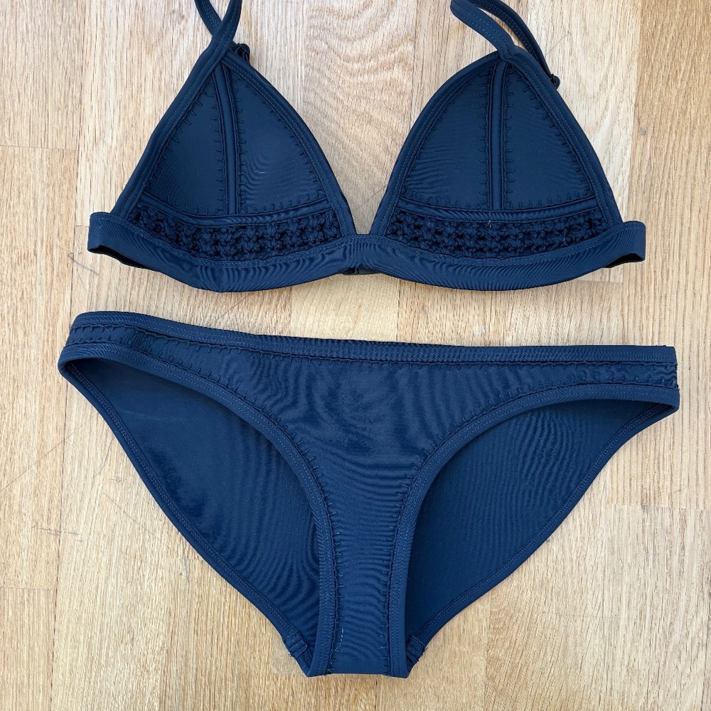 Triangl black neoprene bikini, size S